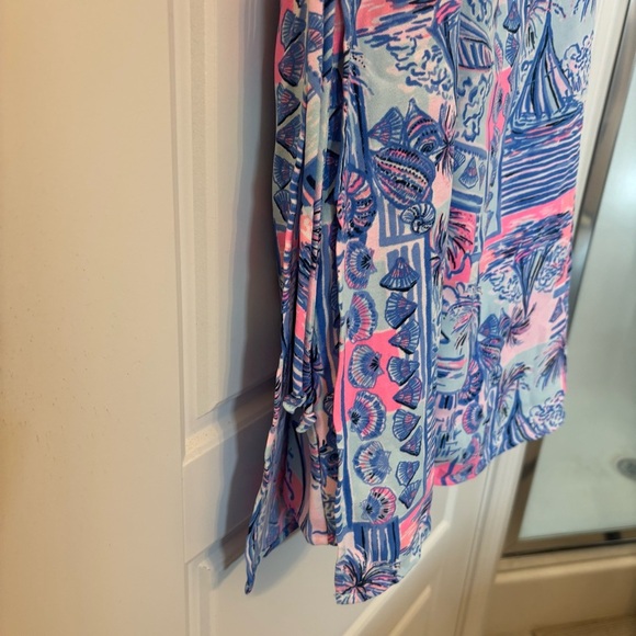 Lilly Pulitzer Sahar Romper Dress Blue Whisper Yeah Buoy 14 Sailboat Coastal - Picture 8 of 12